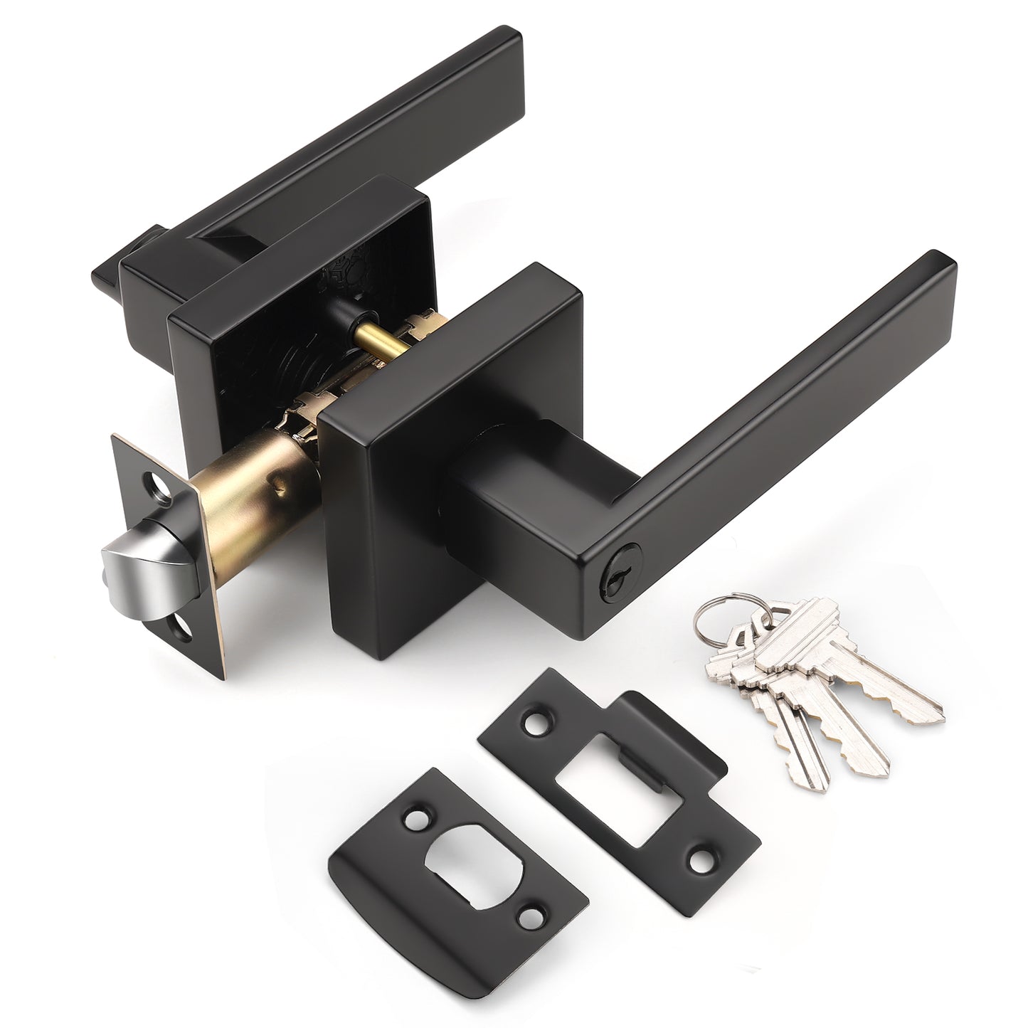 KNOBWELL Craftsman Keyed Lever Door Handles With Same Key