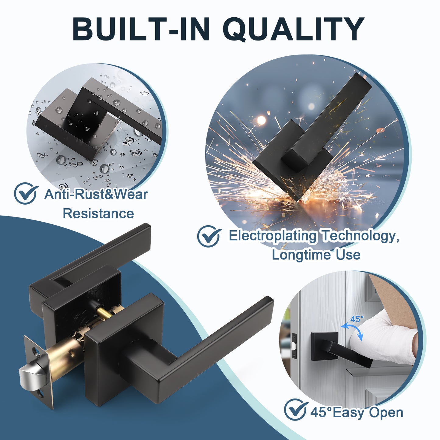 KNOBWELL Bulk Sale Passage Lever Door Handles With Non Locking