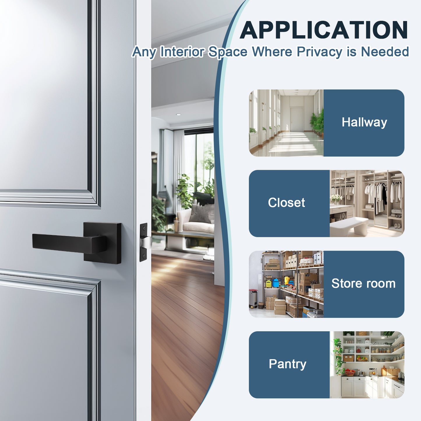 KNOBWELL Bulk Sale Passage Lever Door Handles With Non Locking