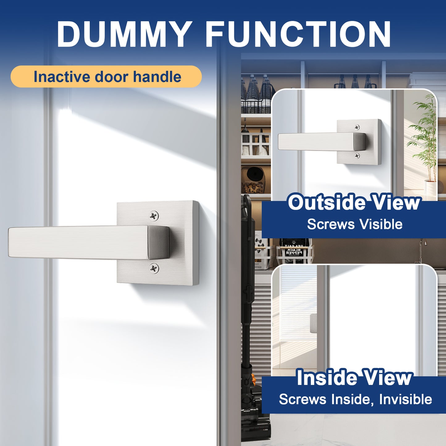 KNOBWELL Brushed Nickel Dummy Craftsman Affordable Door Handles components
