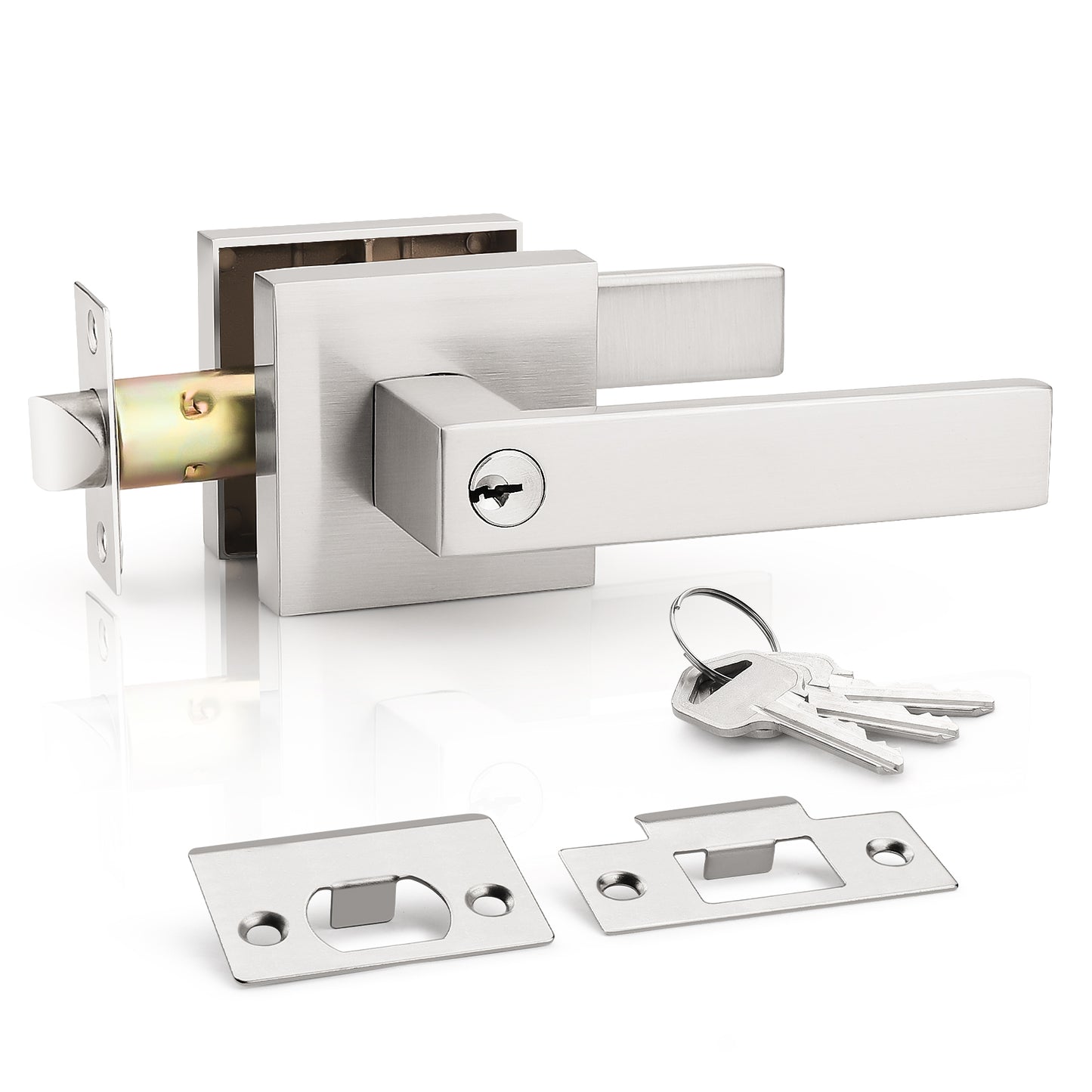 KNOBWELL Brushed Nickel Passage Craftsman Affordable Door Handles components