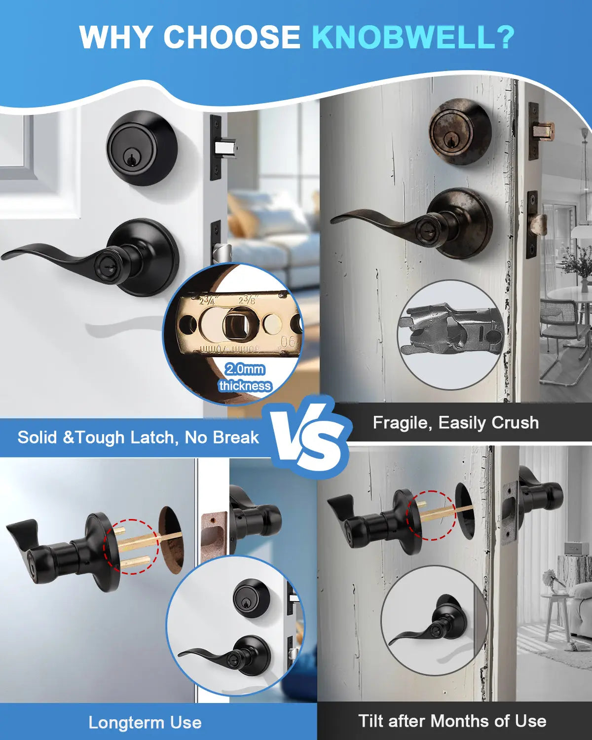 Compare with KNOBWELL Colonial Black Keyed Entry Lever Set with Single Cylinder Deadbolt