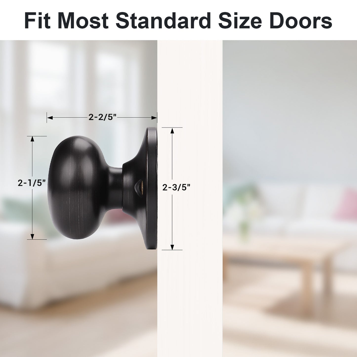 Size dimensions of KNOBWELL Bronze Single Non-Turning Dummy Knobs For Decorative Use