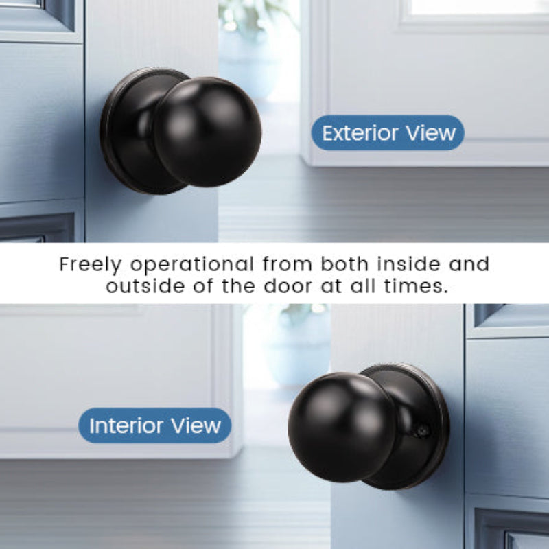 KNOBWELL Round Ball All Function Door Knobs For Interior and Exterior