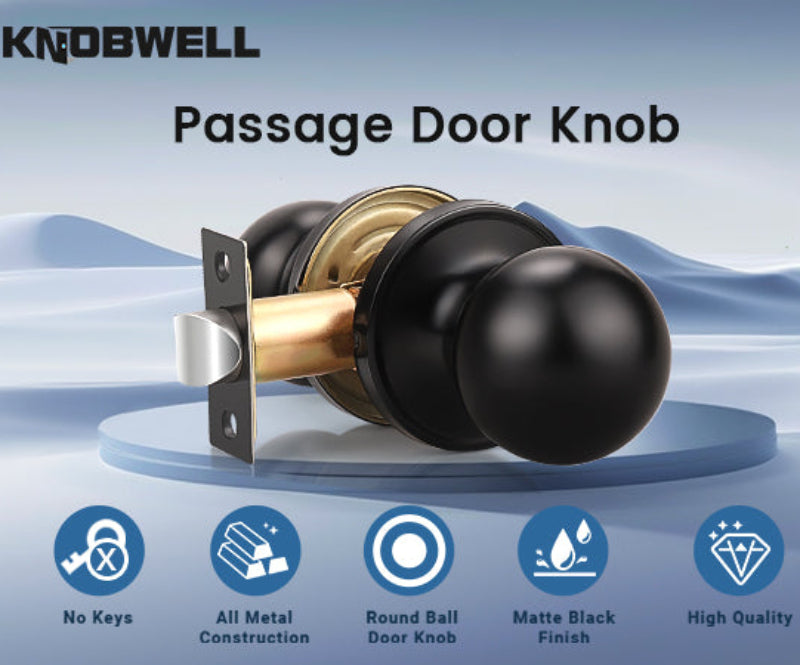 KNOBWELL Round Ball All Function Door Knobs For Interior and Exterior