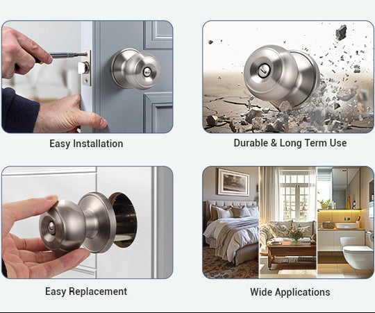 Details of KNOBWELL Affordable Privacy Stainless Steel Door Knobs