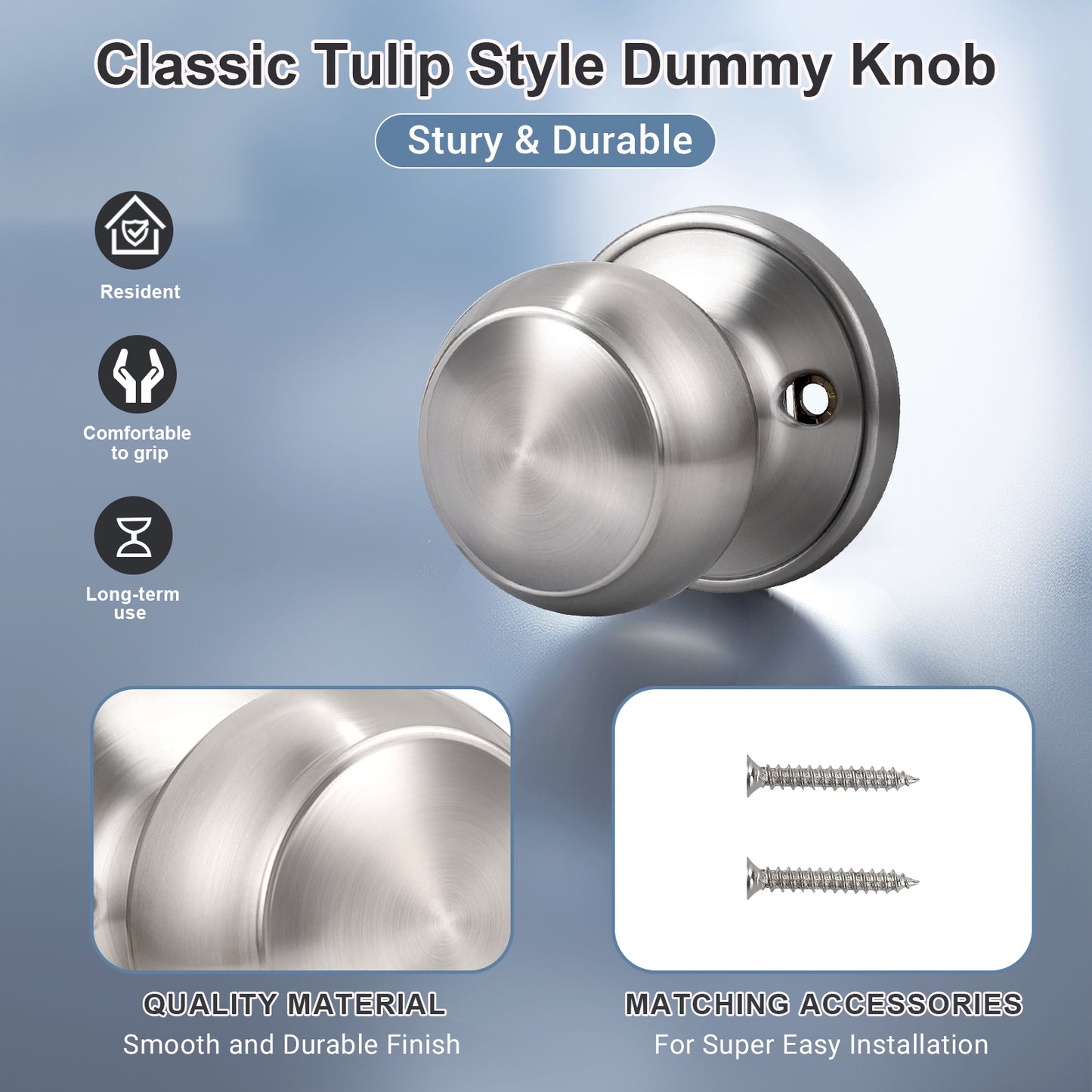 Details of KNOBWELL Affordable Dummy Stainless Steel Door Knobs