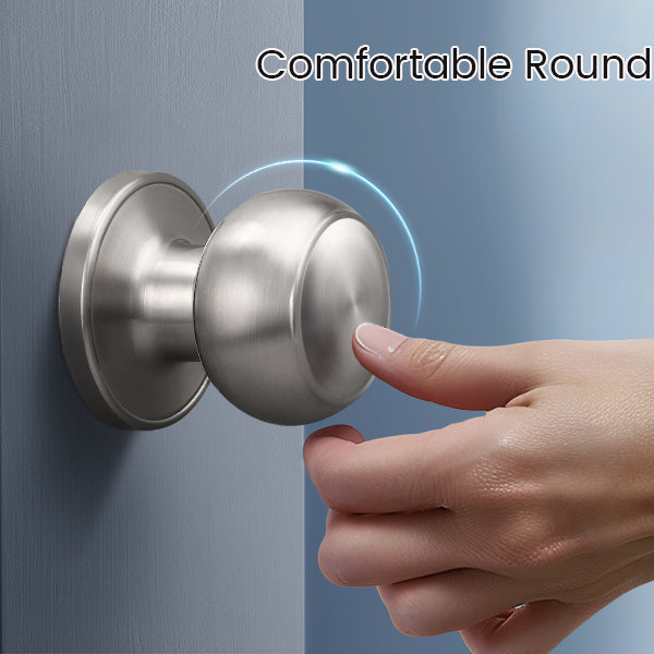 Hand holding KNOBWELL Affordable Passage Stainless Steel Door Knobs