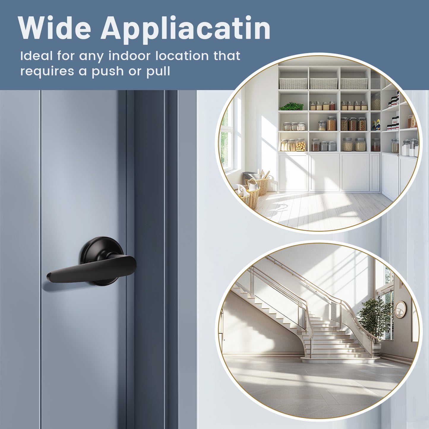 Application of KNOBWELL Decorative Minimalist French Door Handle Set with Dummy Lever