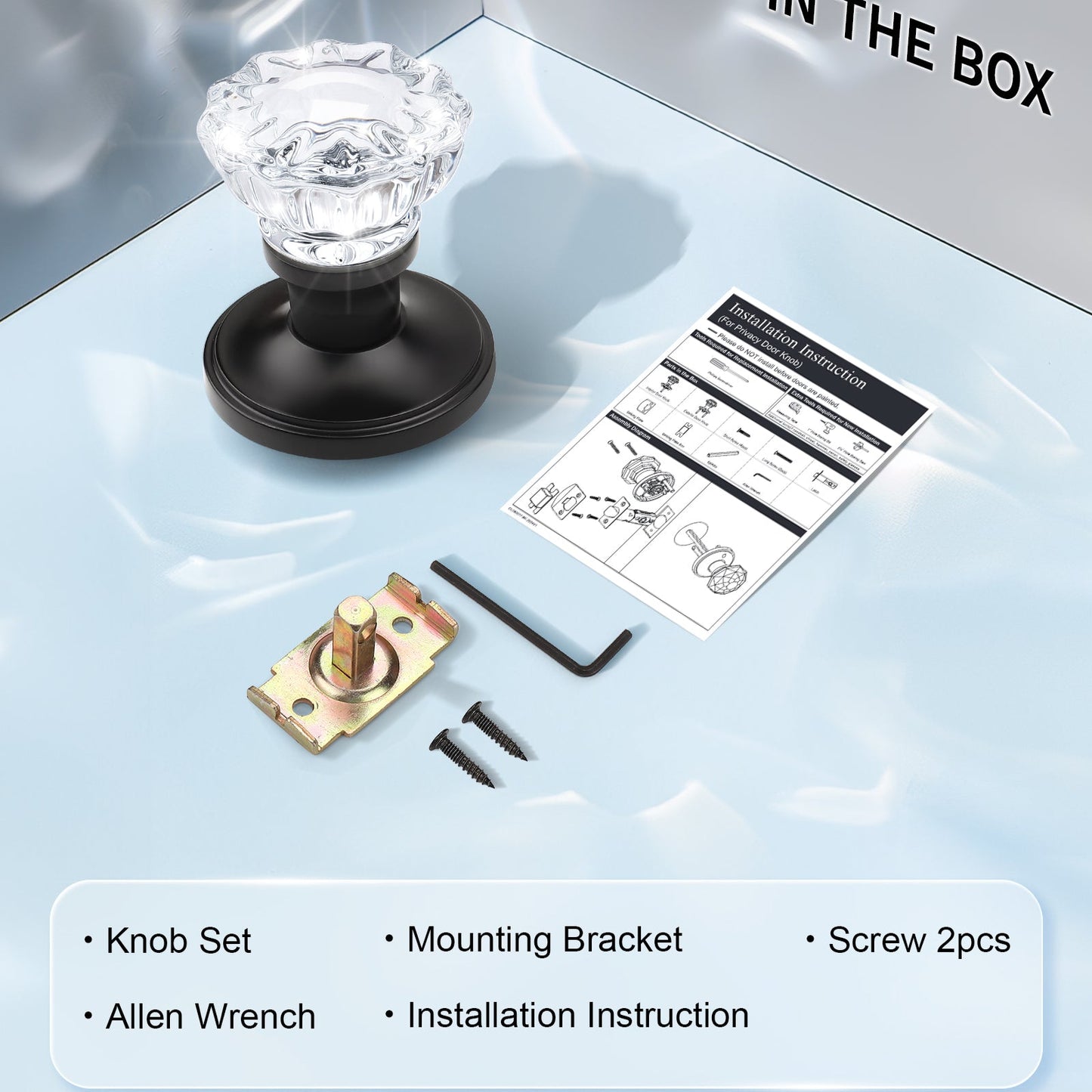 Knobwell black dummy vintage glass door knobs components