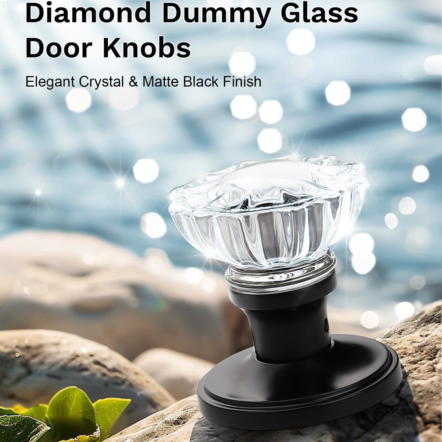 Knobwell black diamond dummy vintage glass door knobs