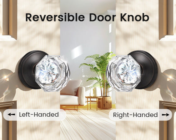 Side view of KNOBWELL Vintage Crystal Door Knobs Interior With Non-locking