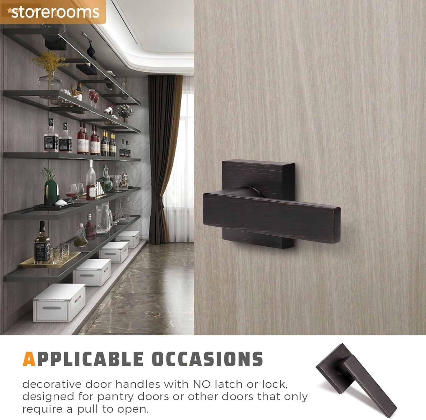 KNOBWELL Decorative Interior Dummy Door Handles for French Doors