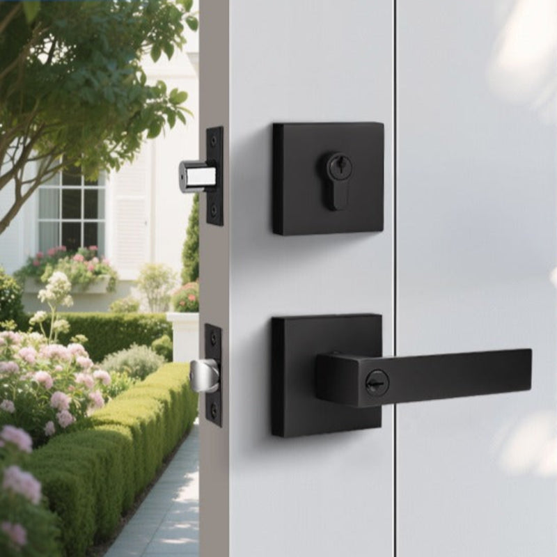 KNOBWELL Heavy Duty Double Cylinder Keyed Entry Door Lever with Deadbolt