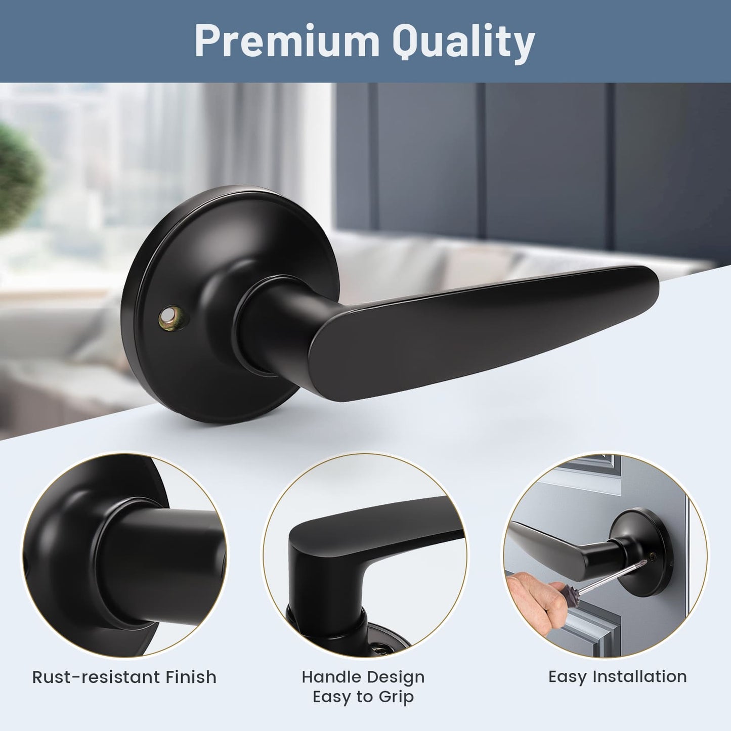 Details of KNOBWELL Minimalist Matte Black Dummy Door Handles