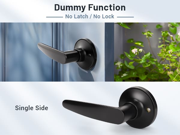 KNOBWELL Minimalist Matte Black Dummy Door Handles For Interior Doors