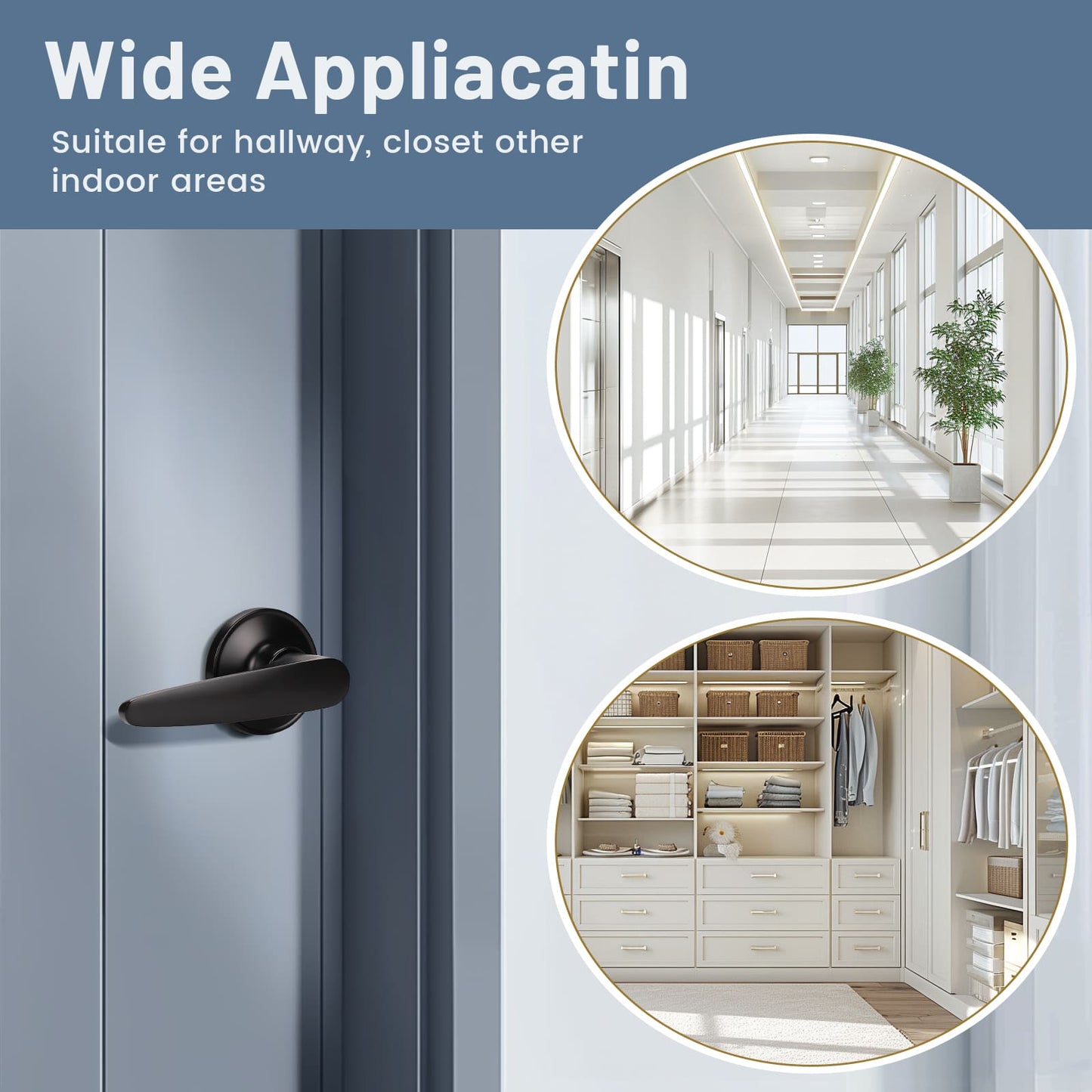 Application of KNOBWELL Minimalist Matte Black Passage Door Handles For Interior Doors