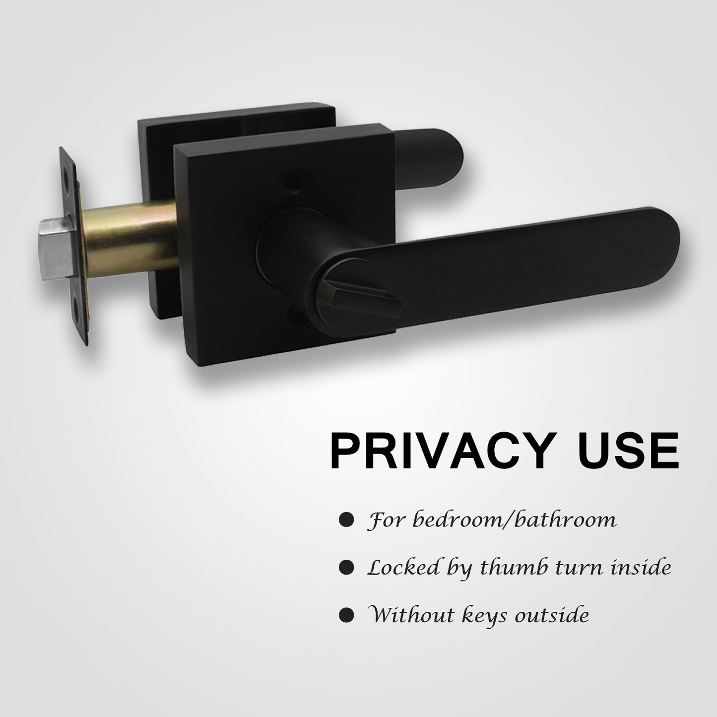 Knobwell Black Indoor Privacy Keyless Door Handles For Bed/Bath