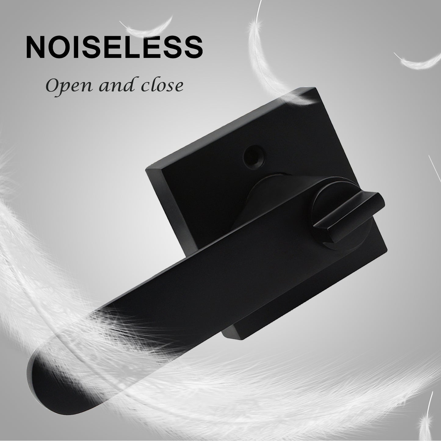 Knobwell Black Indoor Privacy Keyless Door Handles For Bed/Bath