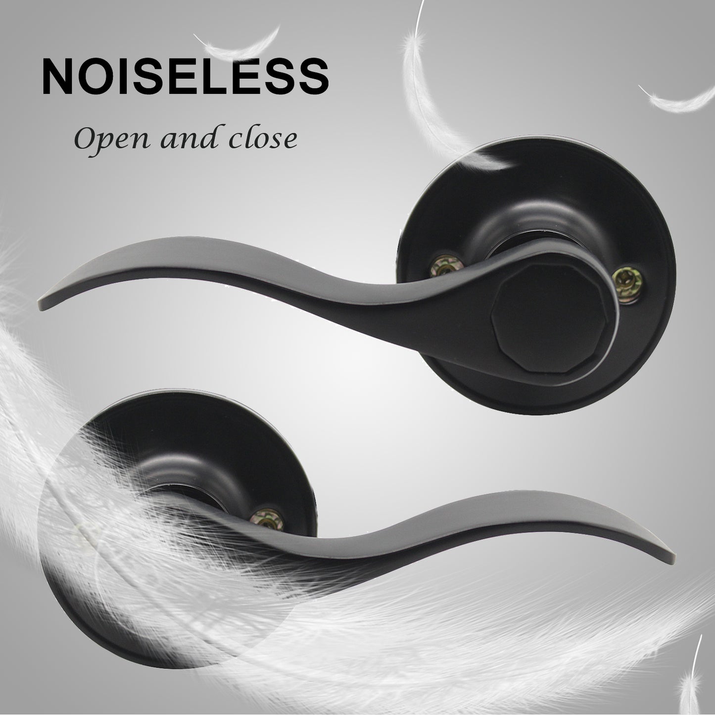 Knobwell Black Pull-Only Double Dummy Handleset for French Doors