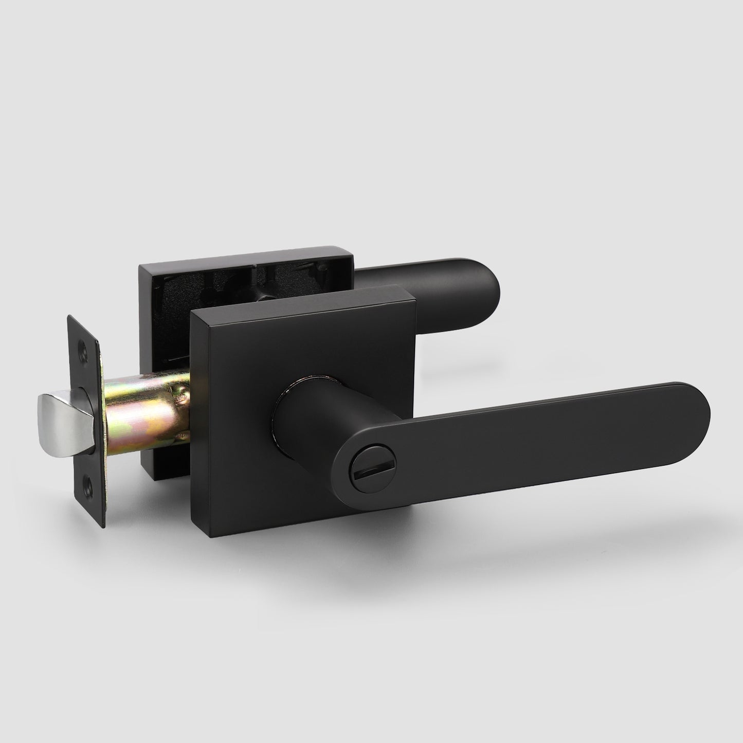 KNOBWELL Heavy Duty Matte Black Privacy Door Lever