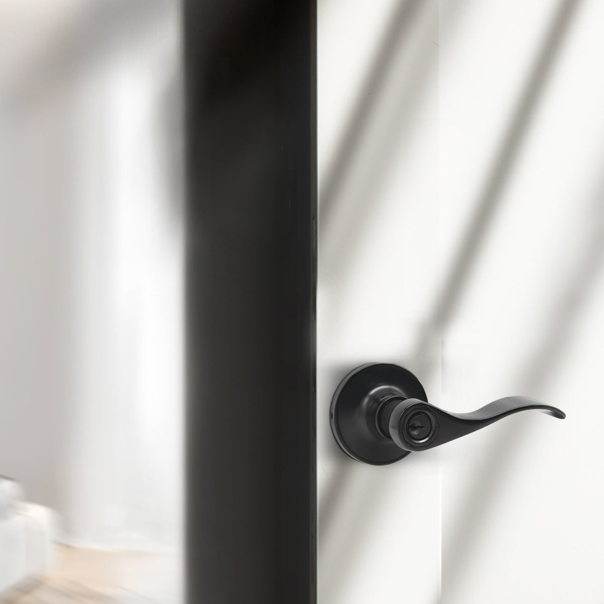 KNOBWELL Black Keyed Entry Door Lock – Front Door Lock with Keyed Different Keys