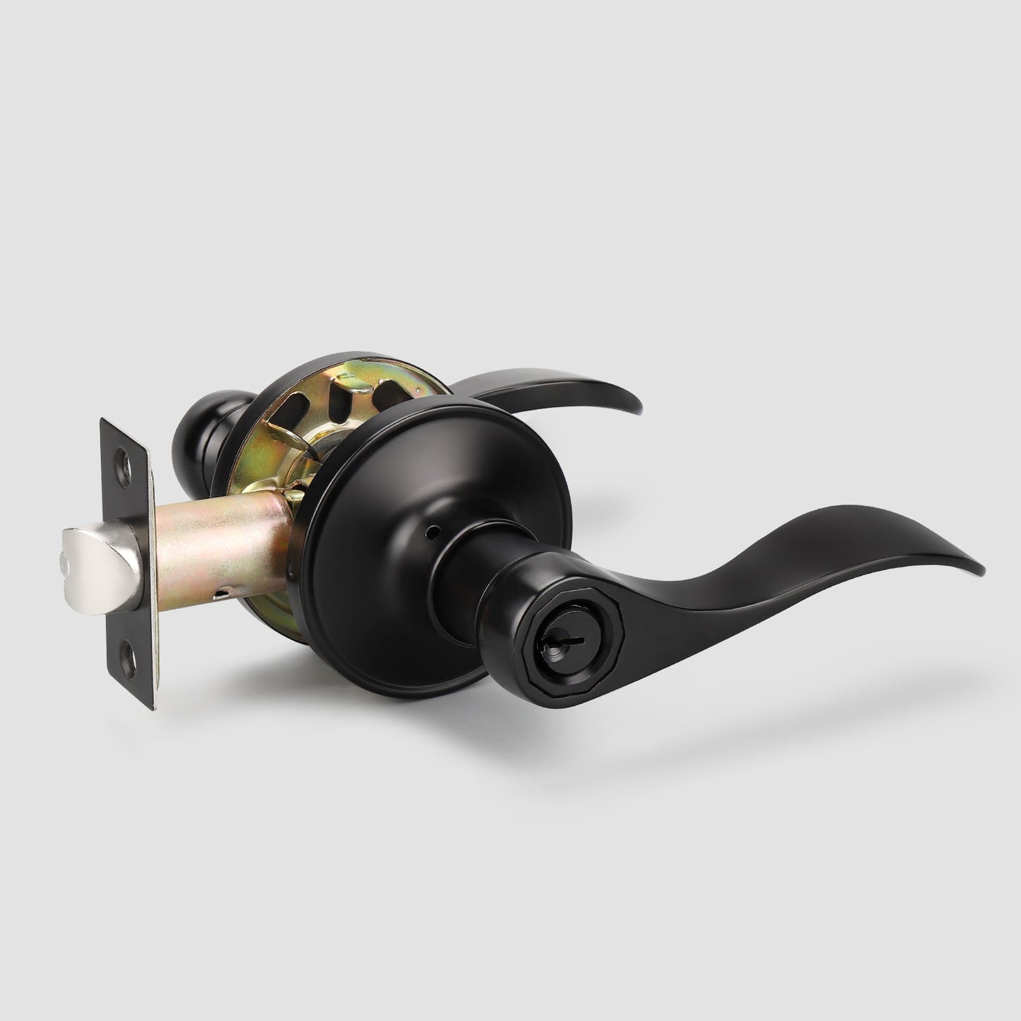KNOBWELL Black Keyed Entry Door Lock – Front Door Lock with Keyed Different Keys