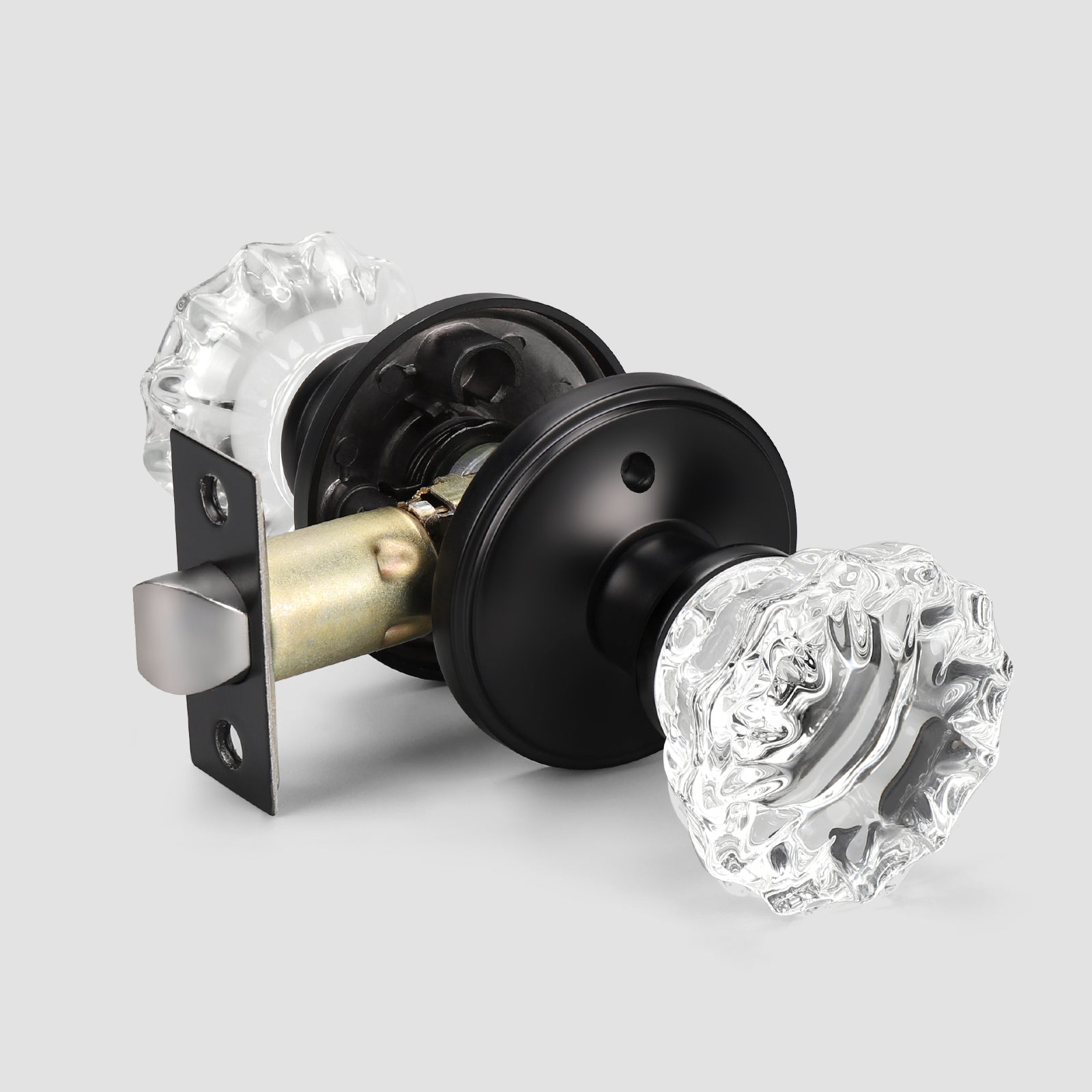 Knobwell black privacy vintage glass door knobs