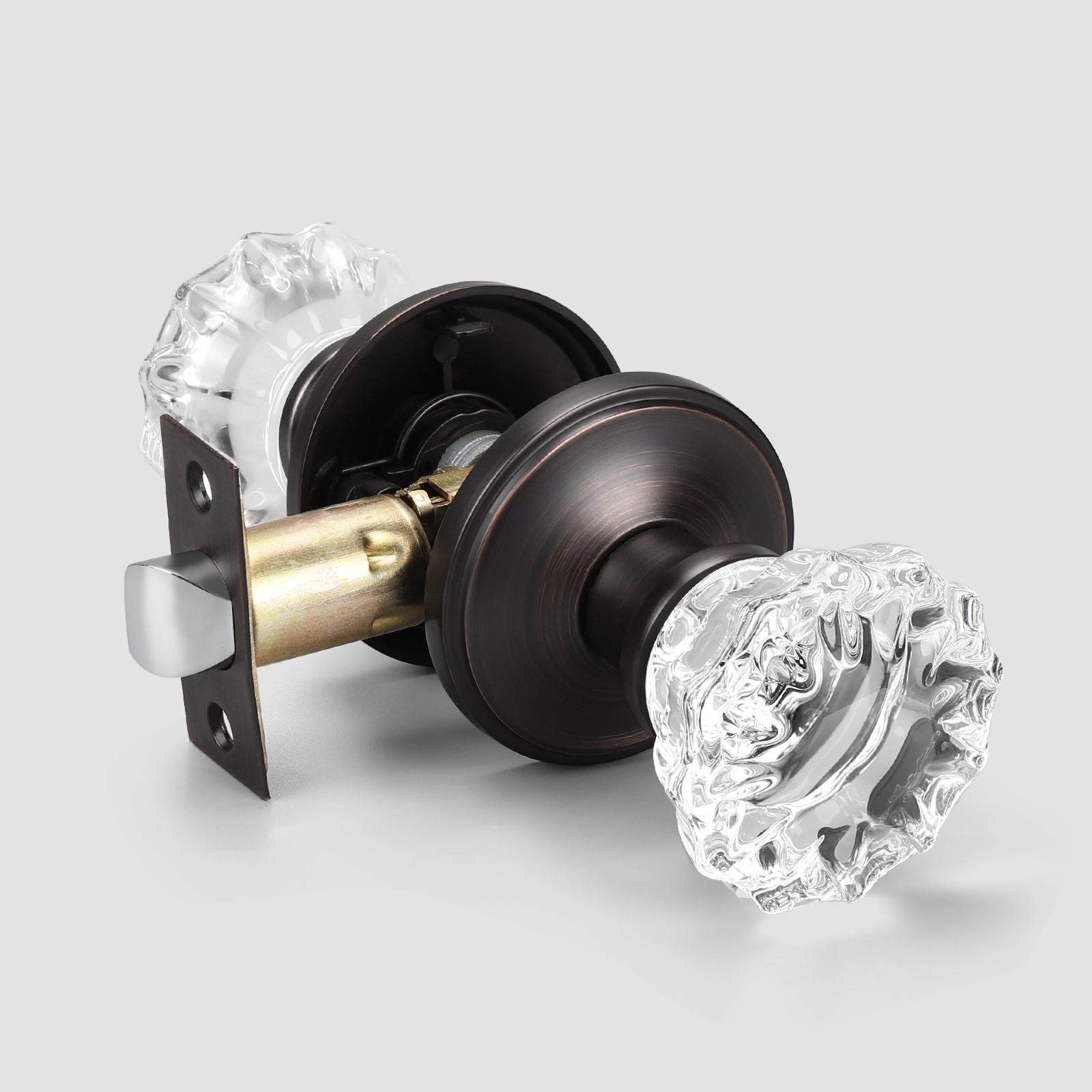 Knobwell oil rubbed bronze vintage glass door knobs with privacy lock