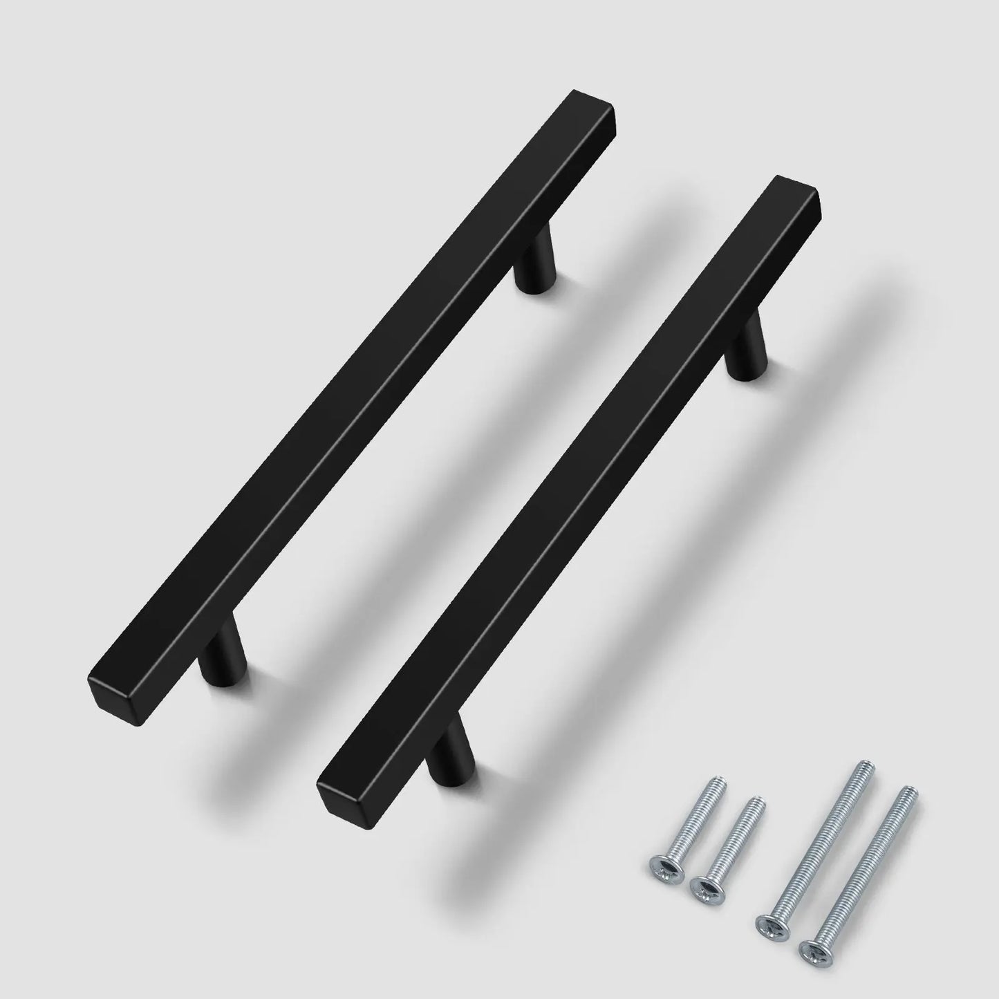 KNOBWELL Matte Black Stainless Steel Cabinet Handles for Bath/Bedroom-PDDJ16HBK