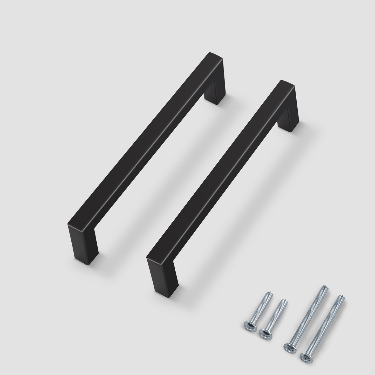KNOBWELL Matte Black Stainless Steel Pulls for Cabinets/Drawers-PDDJS10HBK