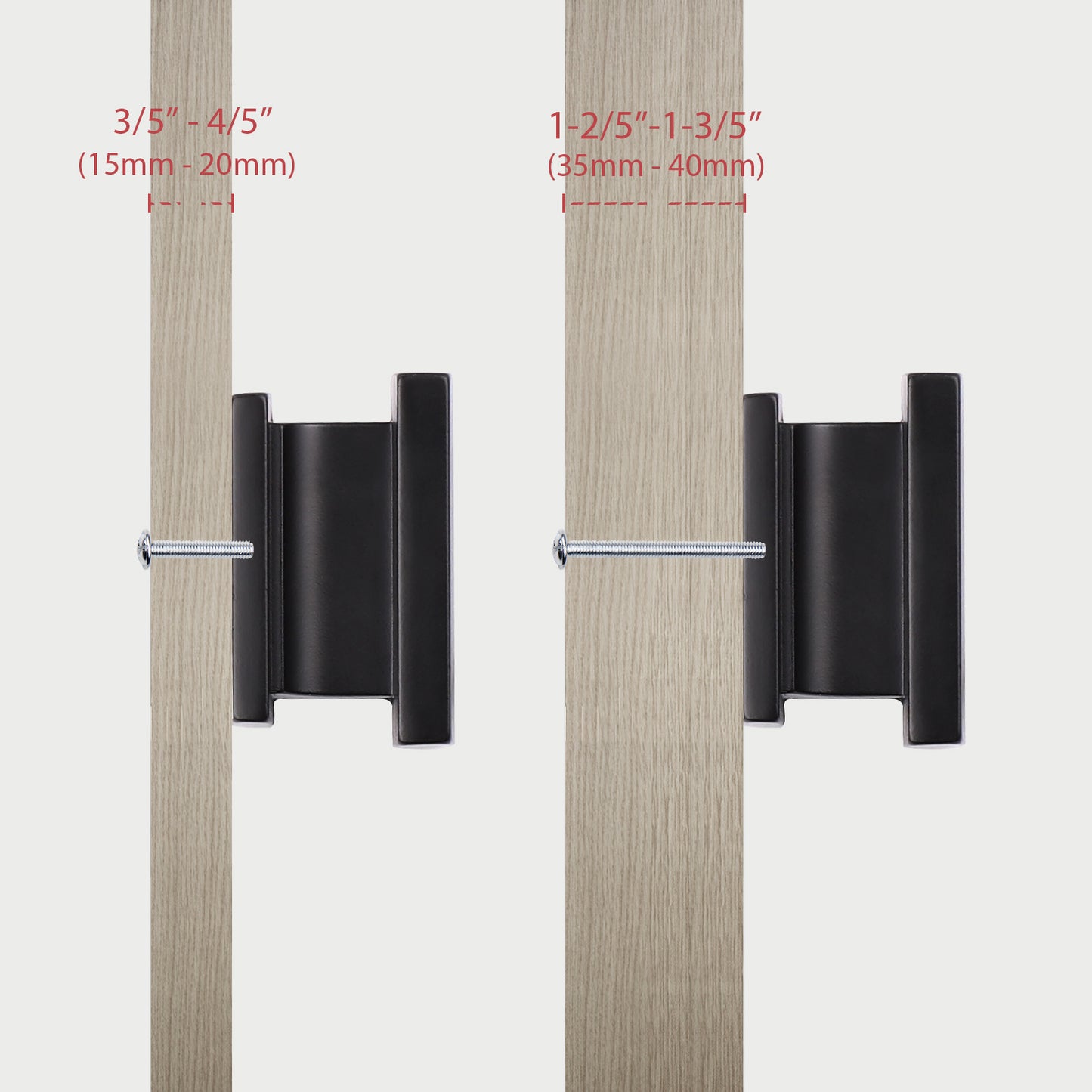 Knobwell Matte Black Rectangle Kitchen Cabinet Knobs, Decorative Dresser Drawer Pulls - PS92001BK