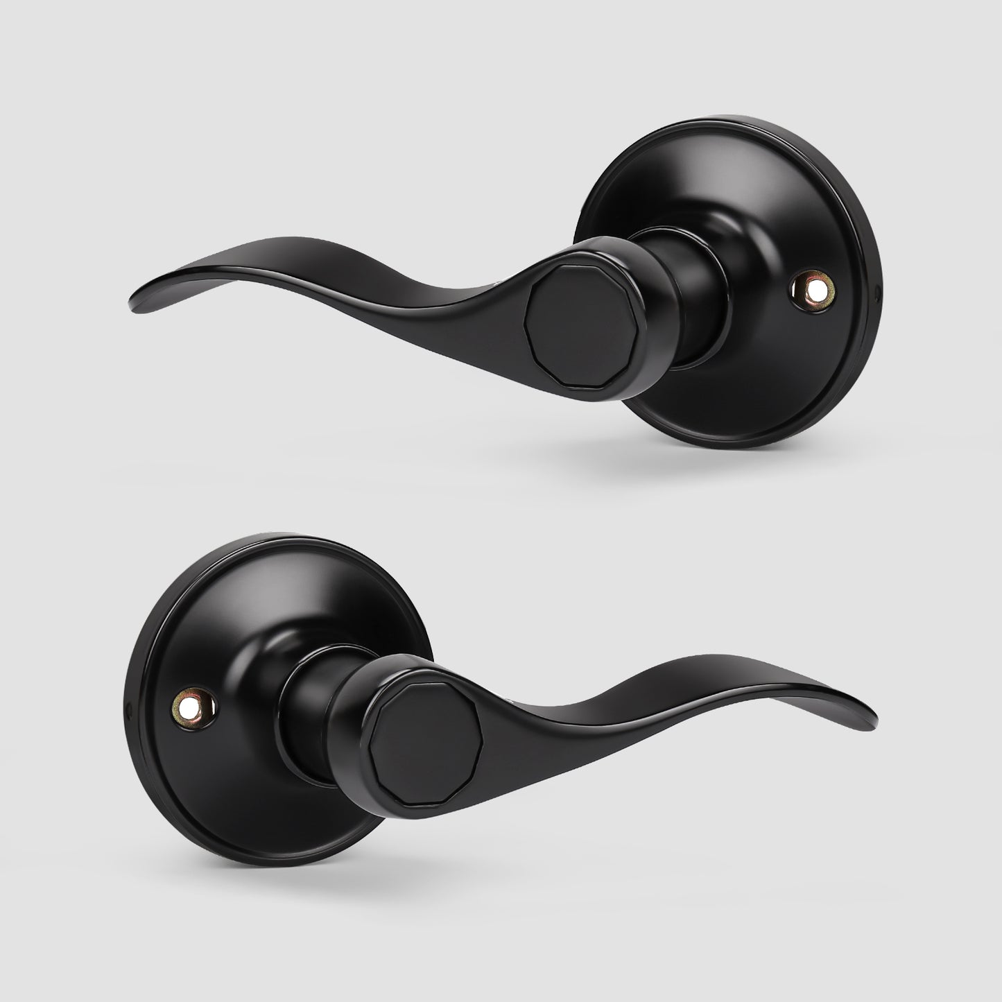 Knobwell Black Pull-Only Double Dummy Handleset for French Doors