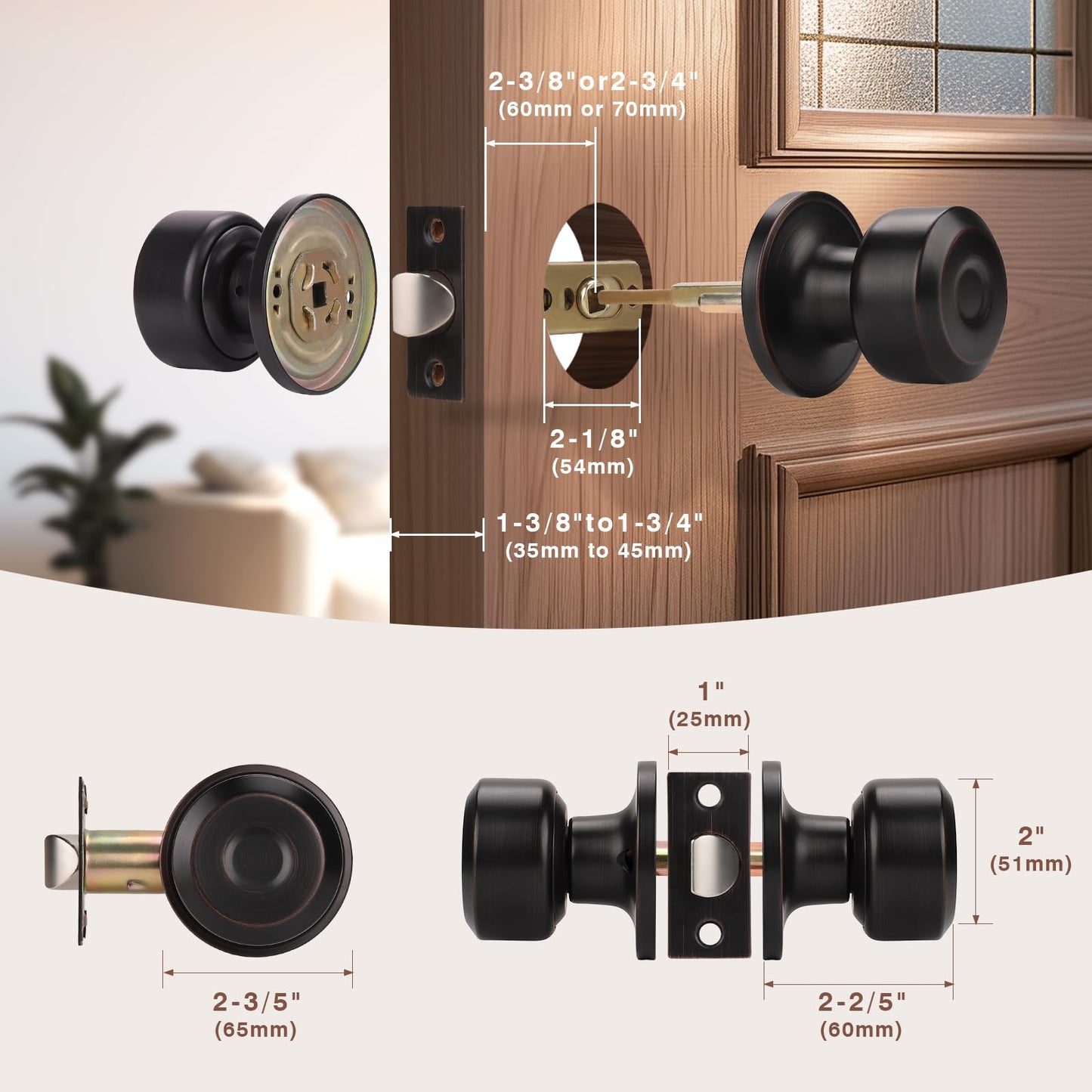 Cylindrical Shape Door Knobs - DL610