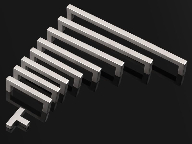 KNOBWELL Stainless Steel Square Cabinet Pulls for Kitchen Cupboards/Drawers- PDDJ27HSS