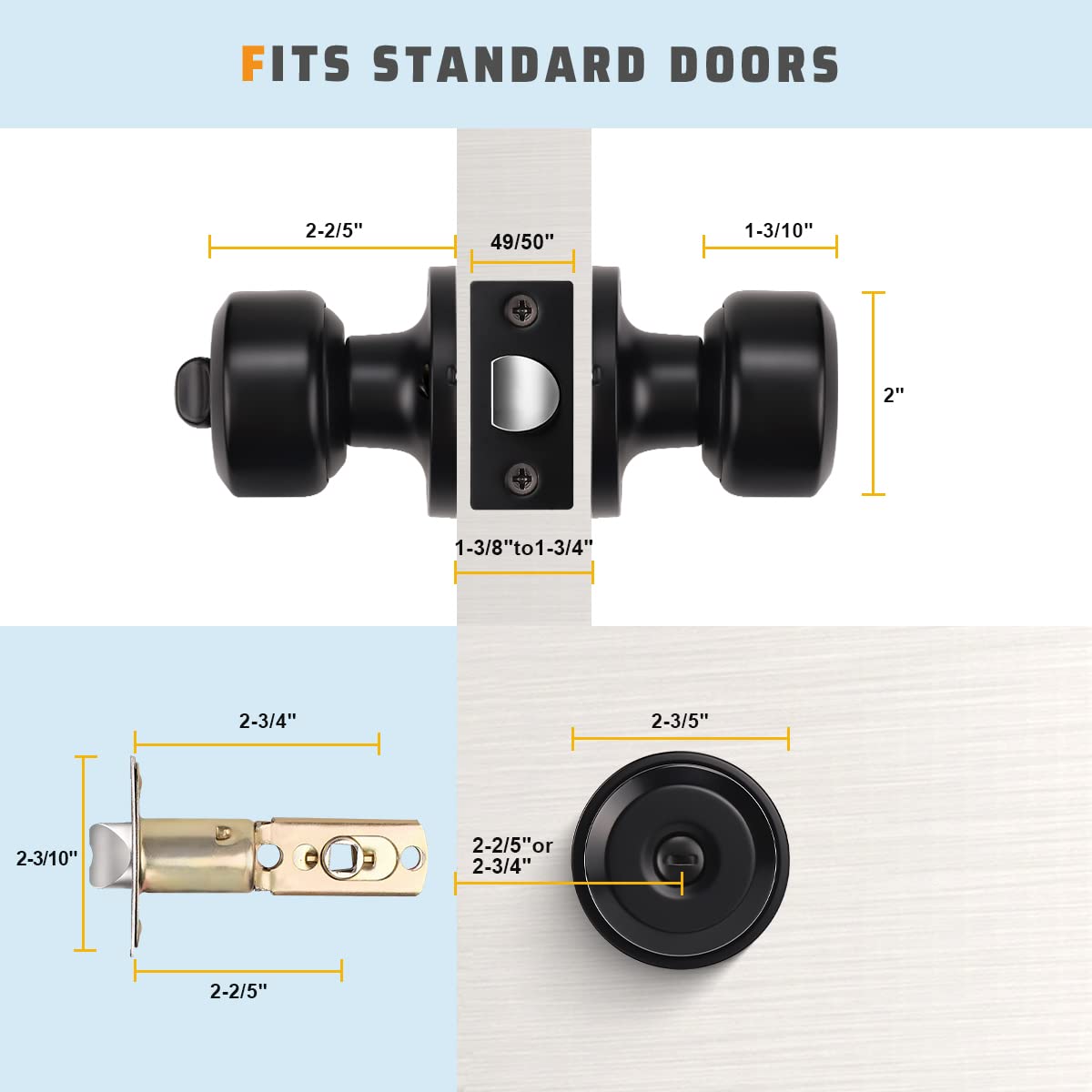 Cylindrical Shape Door Knobs - DL610