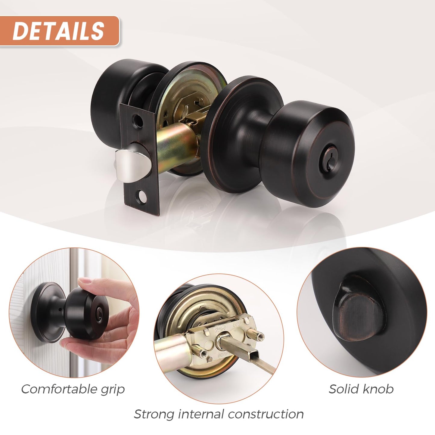 Cylindrical Shape Door Knobs - DL610