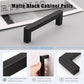 Matte Black Square Cabinet Pulls Stainless Steel Modern Handles for Kitchen Cupboards/Drawers (2-1/2'' - 12-3/5'') - PDDJS12HBK