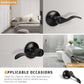 KNOBWELL Colonial Black bathroom door handles with privacy lock
