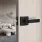 KNOBWELL 6 Pack Black Privacy Door Lever Handle With Lock For Bedroom and Bathroom