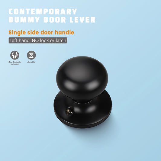 KNOBWELL Matte Black Decorative Dummy Closet Door Knobs
