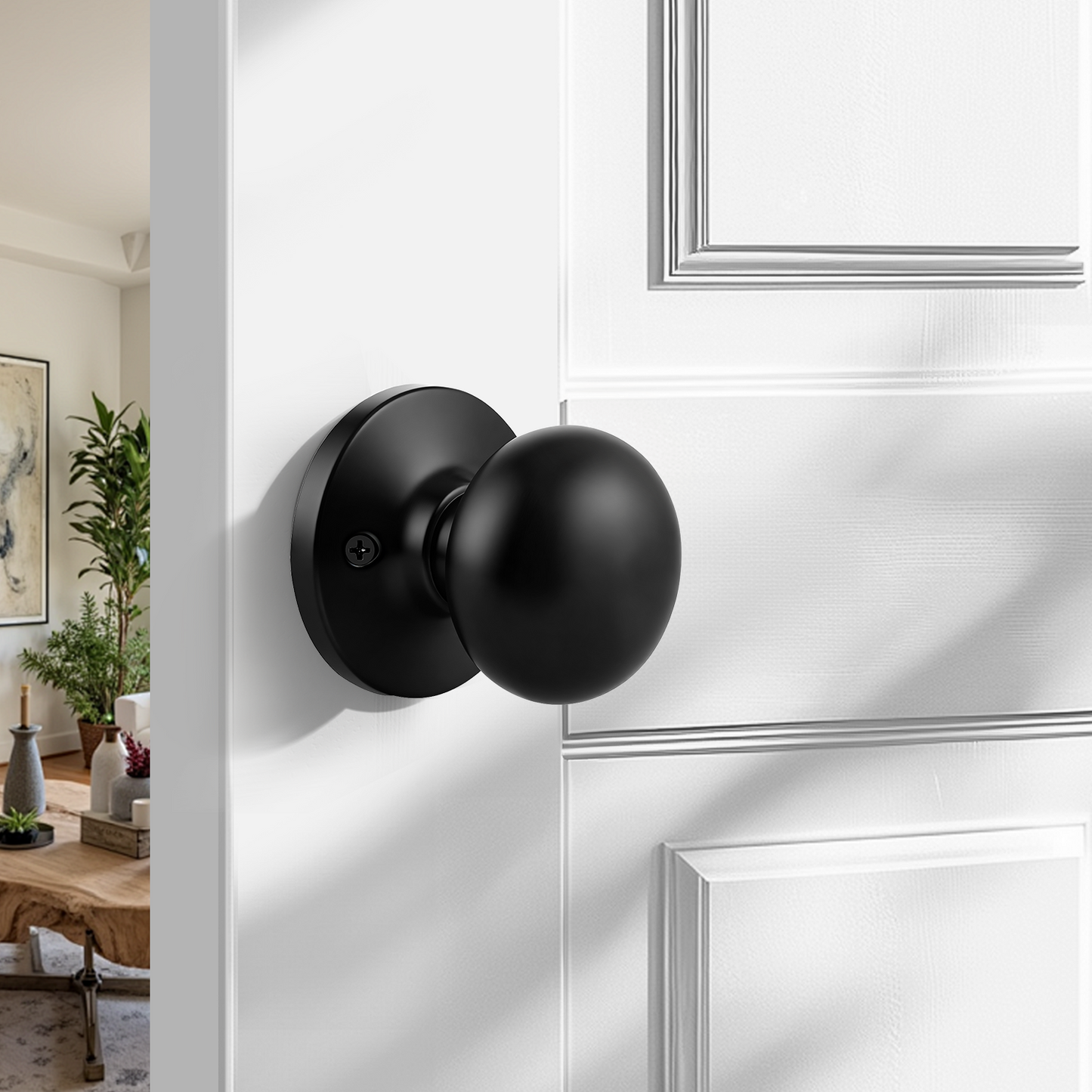 KNOBWELL Modern Round Interior Door Knobs-All Function