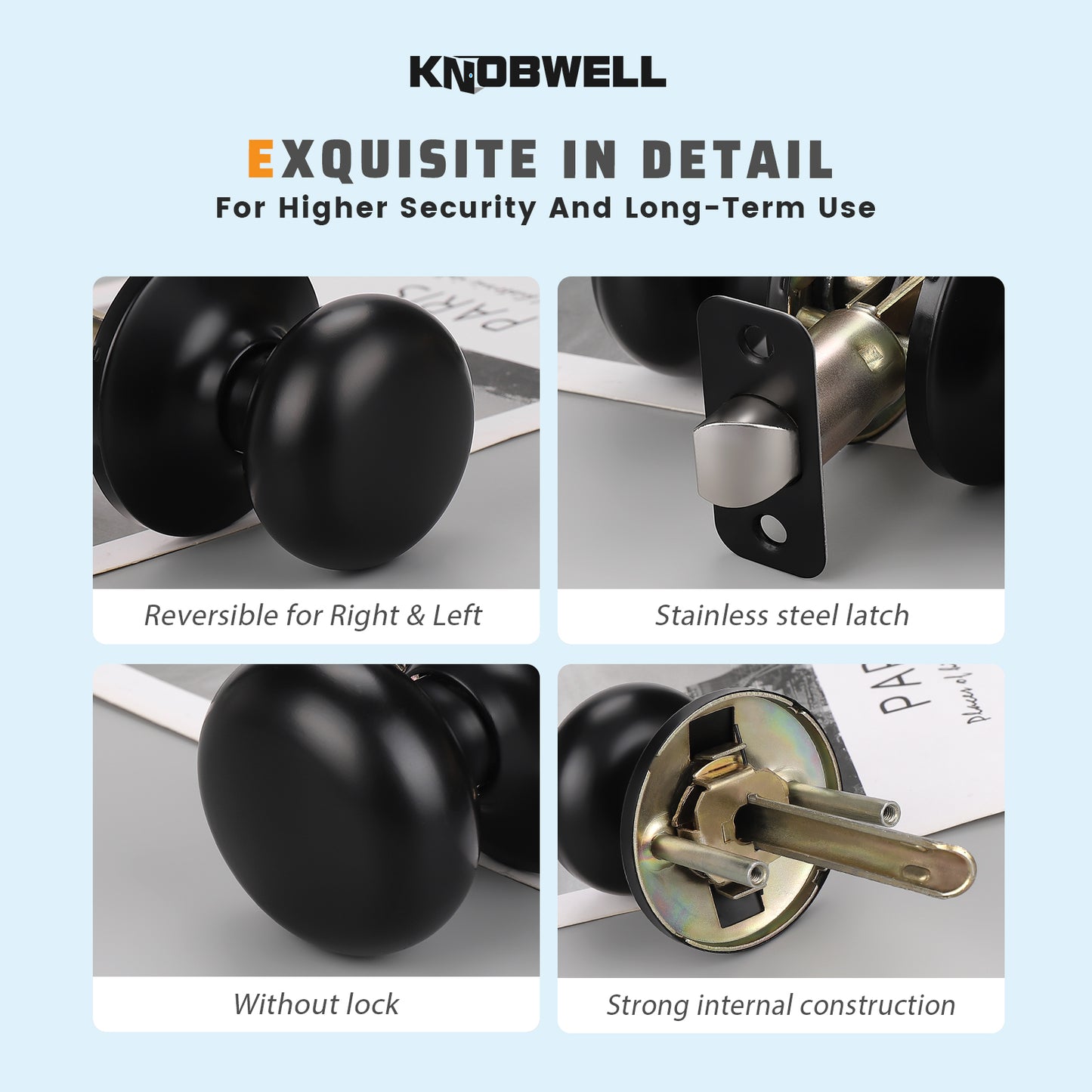 Flat Ball Shape Door Knobs - DL5766