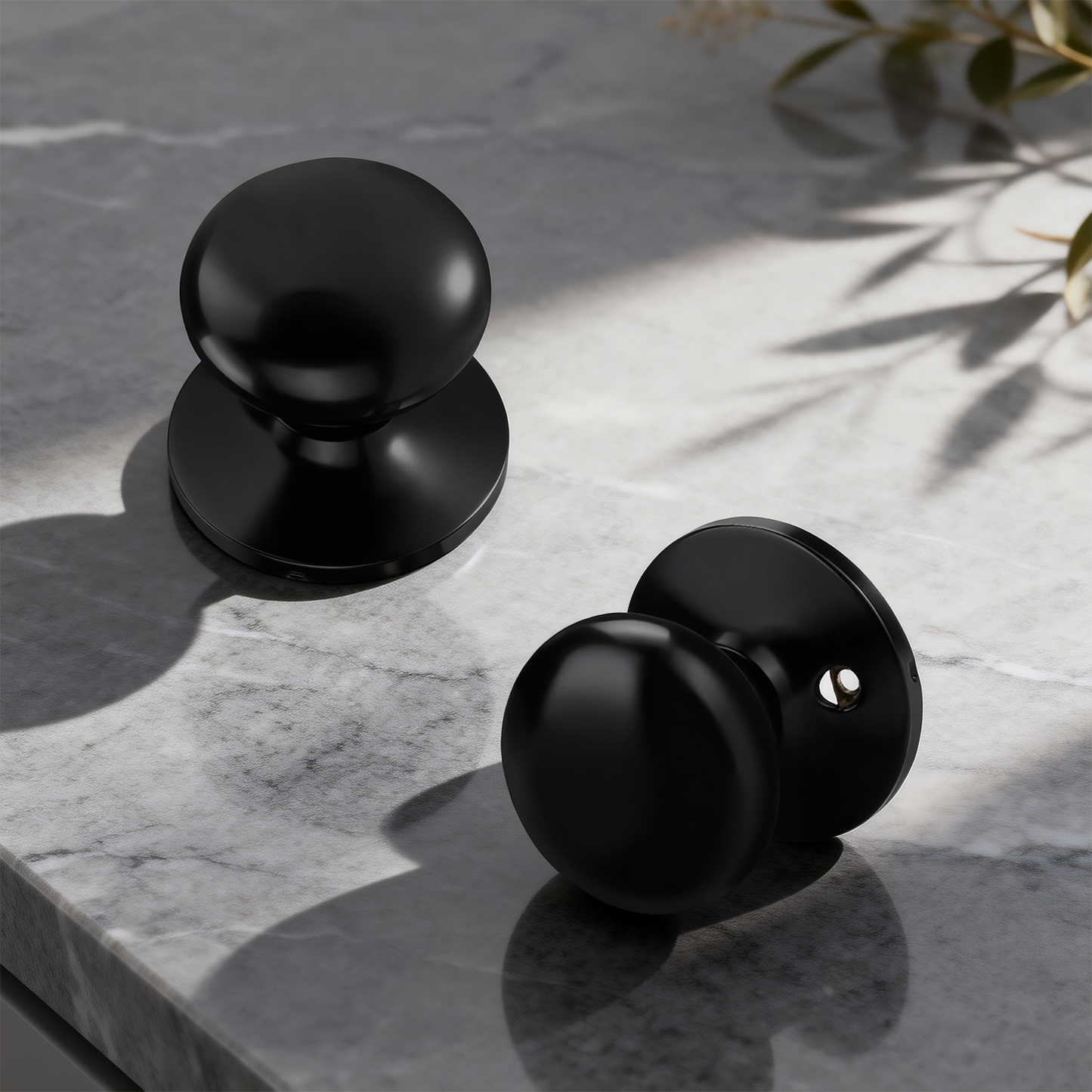 KNOBWELL Modern Black Indoor Door Knobs-Non-Locking Interior Knob