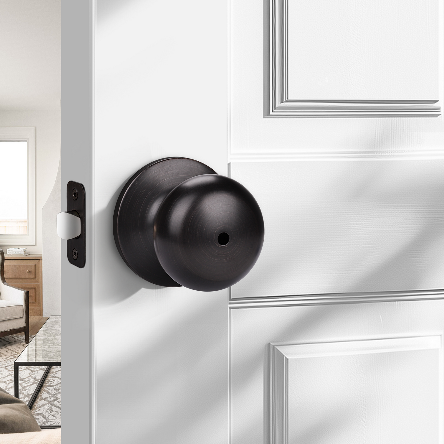 KNOBWELL Modern Round Interior Door Knobs-All Function