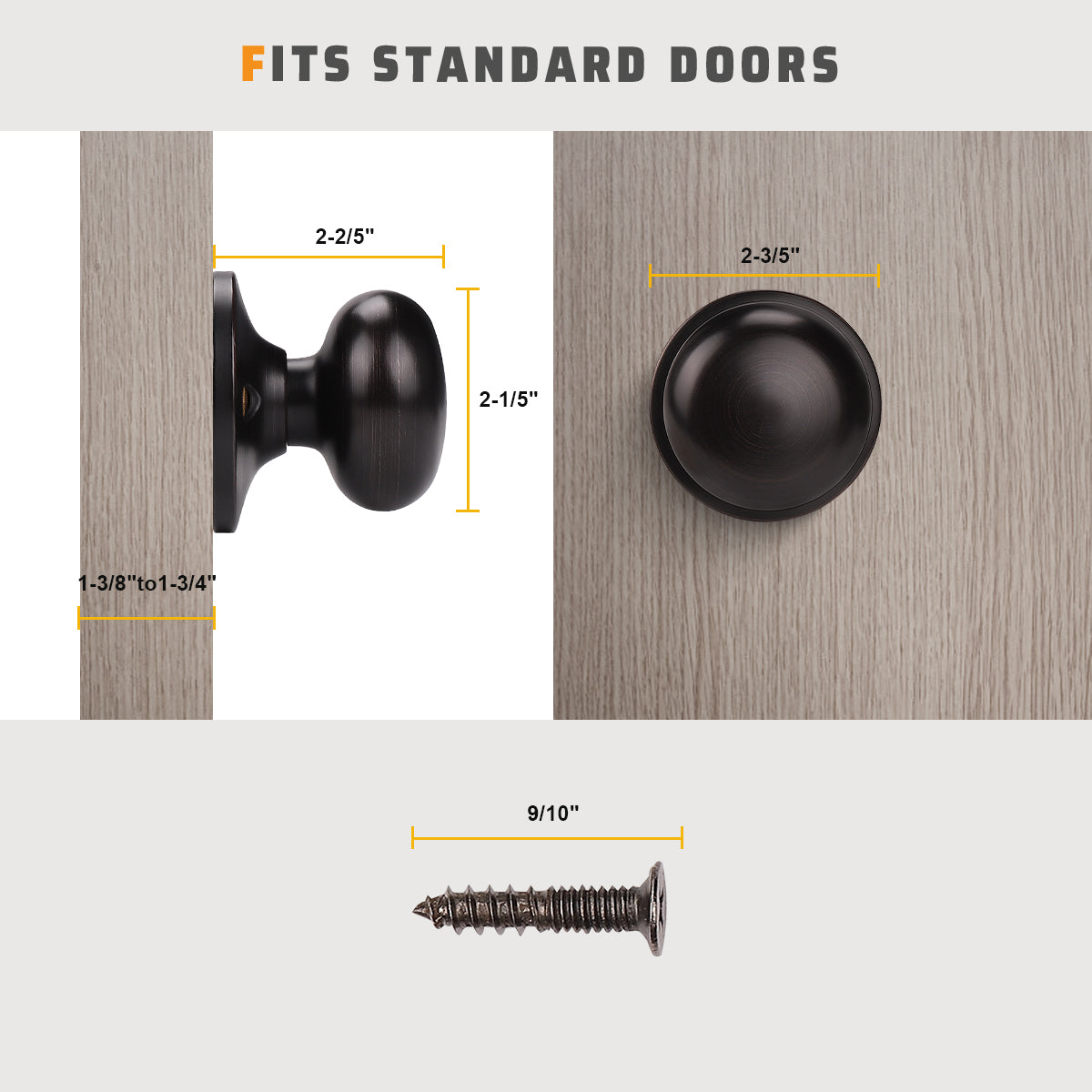 Flat Round Single Dummy Door Knobs - DL5766ORBDM