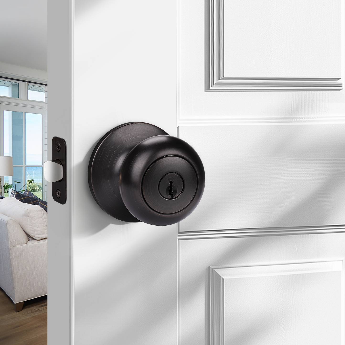 KNOBWELL Modern Round Interior Door Knobs-All Function