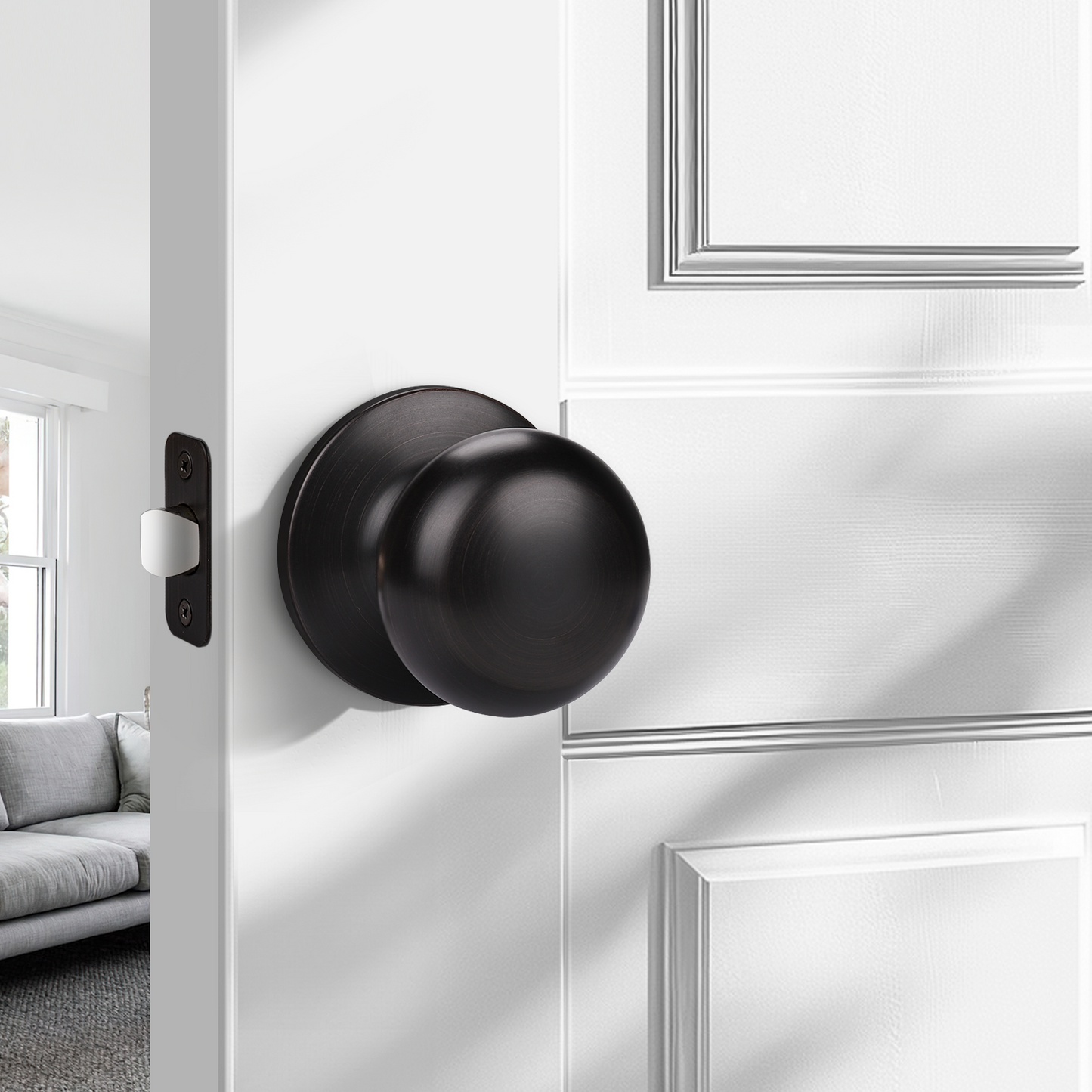 KNOBWELL Modern Round Interior Door Knobs-All Function