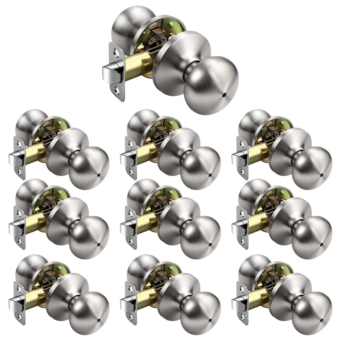 KNOBWELL Modern Round Interior Door Knobs-All Function