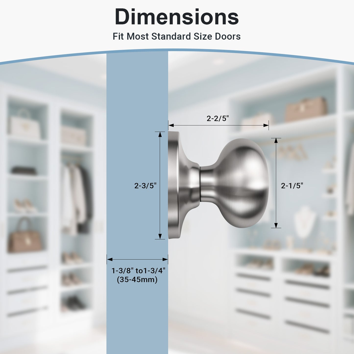 KNOBWELL Modern Round Interior Door Knobs-All Function